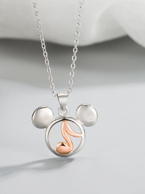 Sterling Silver [picture color] 925 Sterling Silver Mickey Mouse Minimalist Necklace